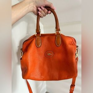 Orange genuine roots leather purse